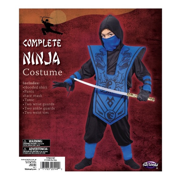 Fun World Other - NEW Boys Complete Ninja Costume